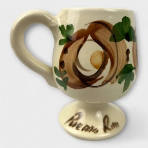 Puerto Rico Souvenir Mug Hand Painted Pottery Glazed Coffe Cup Collectable - Picture 1 of 6