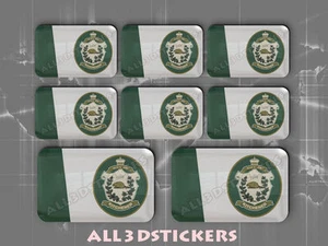8 x 3D Stickers Resin Domed Flag Kitchener - Adhesive Decal Vinyl - Imagen 1 de 1