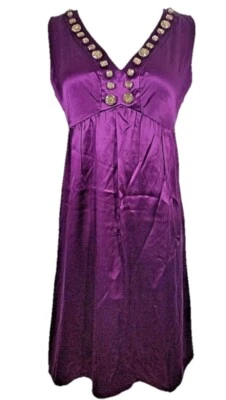 Antonio Melani Silk Dress 2 Purple Embellished Cocktail Evening Elegant Luxury - Image 1 of 4