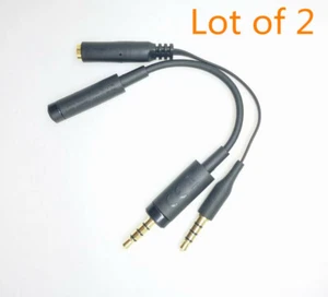 2X 13cm 3.5mm headphone Extension cable adapter Dedicated MIC REMOTE Headphones - Picture 1 of 5