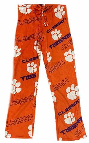 Women's Clemson Tigers Orange Poly Microfiber Pajama Pants Cover