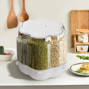 MAX 8kg 6-Gitter Getreidebeh?lter 360?? Rotierender Reis Mehl Lagerung Eimer Neu - Bild 1 von 15
