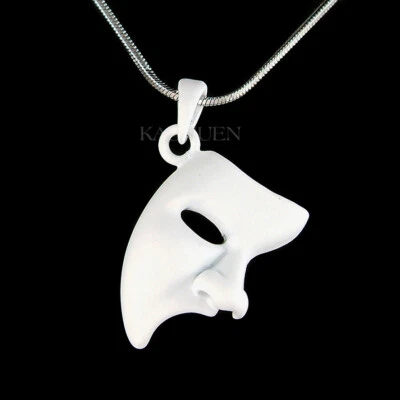Il Phantom Di Il Opera Broadway Bianco Maschera Unisex Collana Gioielli - Immagine 1 di 2
