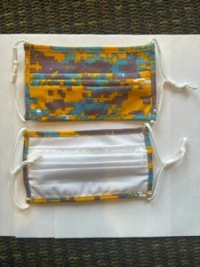 New cotton face mask masks yellow blue digital camouflage adjustable pocket - Picture 1 of 1