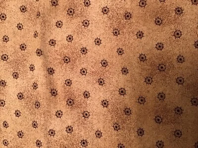 DEBBIE MUMM Mottled Gold With Black Outlined Circles Fabric - 1 Yard  19” Long - Image 1 of 4