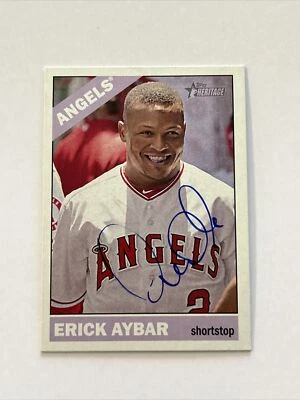 Erick Aybar Signed 2015 Topps Heritage #301 Autograph Card In Person M717 - Image 1 of 2