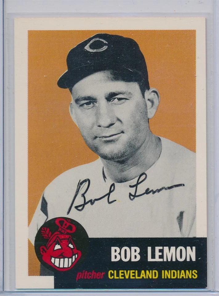 Signed Bob Lemon 1953 Topps Baseball Archives Card 284 - Image 1 of 1
