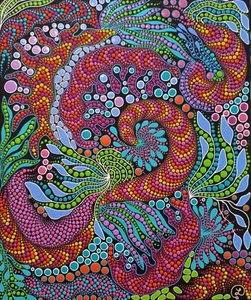 Original Abstract Ocean Painting Underwater Nautical Art Coastal Sea Painting - Picture 1 of 13