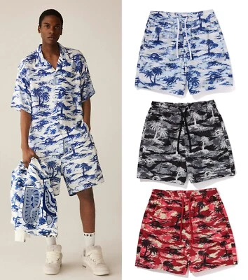 PANTALONES CORTOS DE PLAYA A BATHING APE para hombre camuflaje palmera calce relajado 1L30153312 Foto 1 de 4