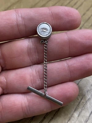 Faceted Sterling Silver 925 Designer Signed Vintage SWANK Lapel Pin Tie Tack - Image 1 of 2