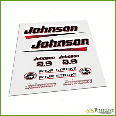 JOHNSON 9.9 HP Motor Boat Sea Horse Power Four Stroke Laminated Decals Stickers - Image 1 of 4