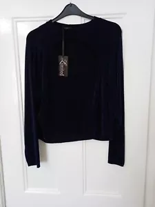 BNWT - Yours Ltd Collection - Blue glitter cut out crop top, size 22/24 - Picture 1 of 2