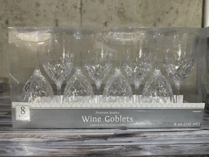 8pc Premium Quality Clear Glass-like Plastic Wine Goblets - 8oz (236 ml) - Picture 1 of 2