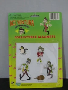 Juego de 5 imanes coleccionables ACE VENTURA 1996 de colección detective de mascotas nuevo en paquete sin usar - Imagen 1 de 5