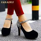 Womens Bride High Stiletto Heel Party Platform Mary Jane  Shoes