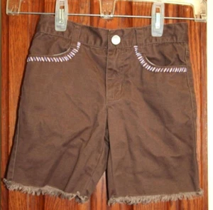 Gymboree GLAMOUR SAFARI Size 5 EUC Brown twill frayed Bermuda shorts - Picture 1 of 1