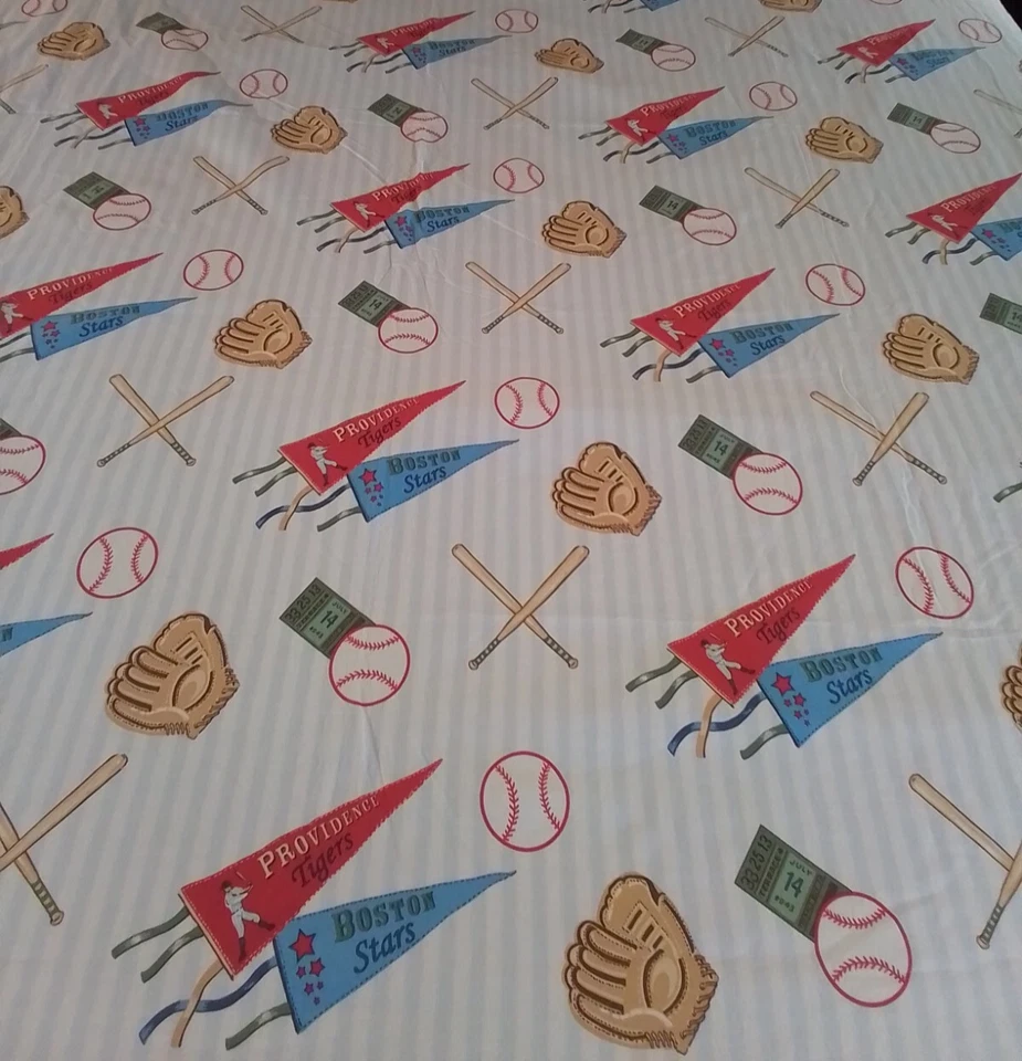 Sábana bajera plana doble de béisbol Company Kids New England tema deportivo 100 % algodón Foto 1 de 4
