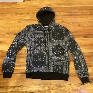 Brooklyn Standard Black Bandana Print Pull Over Hoodie Size M - Bild 1 von 8