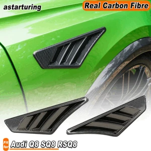 Fit For Audi Q8 SQ8 RSQ8 2019-2024 DRY CARBON Side Air Vent Fender Insert Covers - Foto 1 di 15