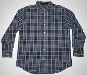 Chaps Mens Black and Gray Checkered Long Sleeve Button Up Shirt Size Large - Picture 1 of 13