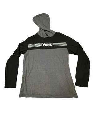 VANS Boy’s Size XL Gray & Black Hoodie Long Sleeve 100% Cotton Shirt EUC - Image 1 of 4