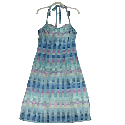 Vestido Ben Sherman Midi Para Mujer Talla M Azul Halter Corbata Algodón Retro Boho Solero Foto 1 de 4