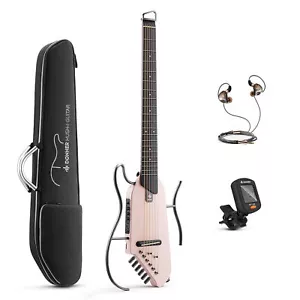 Donner HUSH™ I Headless Acoustic Electric Guitar Silent Pratice Earphone Natrual - Picture 1 of 10