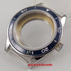 41mm blue ceramic bezel sapphire glass Watch Case fit ETA 2824 2836 MOVEMENT - Picture 1 of 5