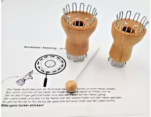 2 Strickliesel Duo 6/10 u. 8/12 Haken plus1 Stricknadel / Strickstab Holz - Bild 1 von 2