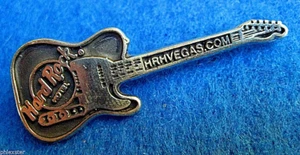 LAS VEGAS HOTEL FENDER TELECASTER *STERLING SILVER* GUITAR #1 Hard Rock Cafe PIN - Picture 1 of 1