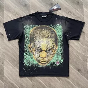 Mens HELL STUDIOS STAR Personalized Portrait Graffiti Printed Cotton T-shirt - Picture 1 of 10