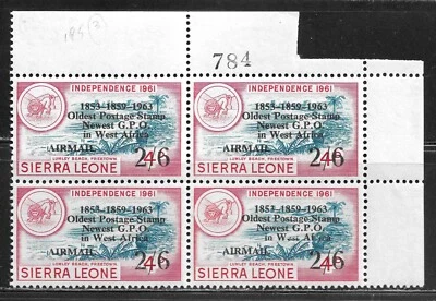 Sierra Leona Scott #C10 SG#281 2/6 en 4d error en bloque con MNH normal Foto 1 de 2