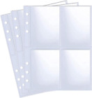 50 Pack 400 Pockets 6 Ring A5 Binder Sleeves,2.5X3.5 Inch Trading Card Sleeves,D