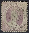 QUEENSLAND 1879 QV CHALON 1/- NO WMK PERF 12 USED