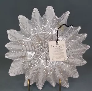 AKCAM Iridescence Flower Shaped Bowl Candy Dish White Handmake In Turkey New - Picture 1 of 4