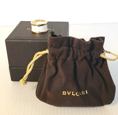 Bvlgari B. Zero 1 18kt Rose Gold & White Ceramic Four Band Ring Size 5-5.5 - Image 1 of 3