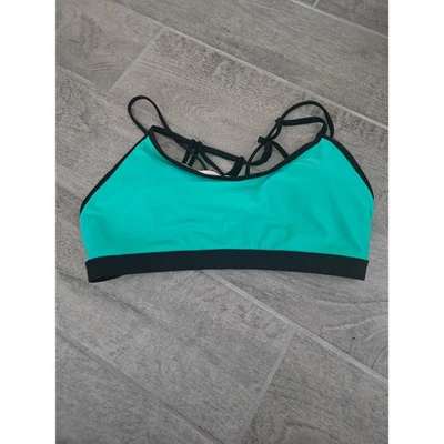 Fabletics Dash Swim Top Bikini Top  Activewear Strappy Large Green Black Bali - Image 1 of 4