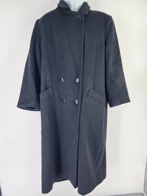 Abrigo Kristen Blake Mujer 12 Negro Lana Bolsillos Clásico Forrado Largo Cálido Trench Foto 1 de 4