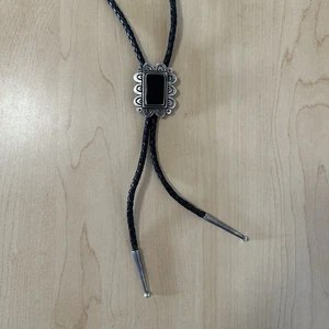 Vintage seltene nicht mehr erhältliche James Avery Sterlingsilber Bolokrawatte Onyx schwarz - Bild 1 von 10