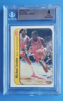 Pegatina Fleer 1986 Michael Jordan #8 Foto 1 de 2