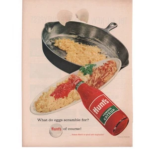 Hunts Catsup Zeitschrift Werbung 1958 Futter Gewürze vollfarbig Vintage - Bild 1 von 2