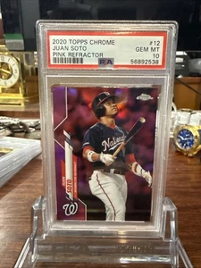 2020 Topps Chrome PINK REFRACTOR JUAN SOTO #12 PSA 10 NEW YORK YANKEES - Picture 1 of 2