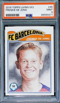 2019 Topps The UCL Living Set #45 Frenkie De Jong FC Barcelona MINT PSA 9 - Image 1 of 2