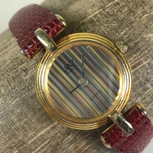 Reloj de vestir vintage Jaz Paris para mujer 7L593 cuero negro cuarzo analógico 22 mm 6" - Imagen 1 de 15