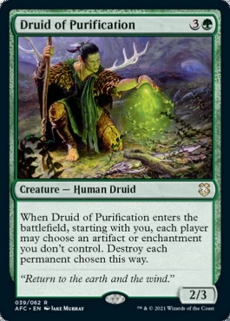 MTG - DRUID OF PURIFICATION - Forgotten Realms Commander (R) - Image 1 of 1