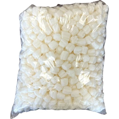 FunPak Packing Peanuts White Puffy Cloud Shape MiniPack .6 cu ft Biodegradable - Image 1 of 4