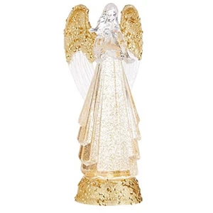 Raz Lighted Angel with Gold Swirling Glitter Figurine 13 Inch Glitter New - Picture 1 of 1