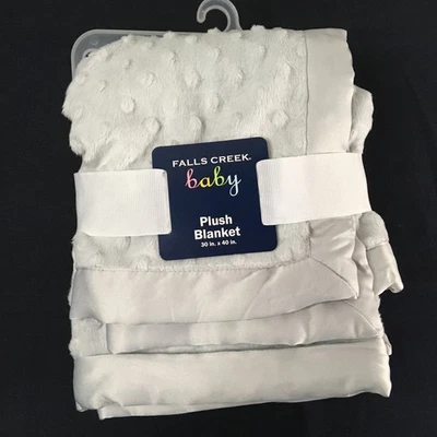 Manta bebé felpa Falls Creek gris Minky Dot nueva con etiquetas Foto 1 de 4