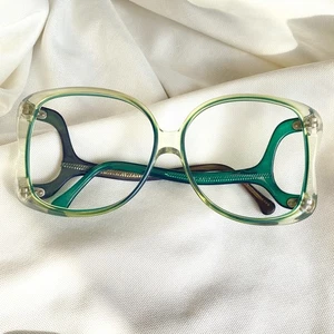 VINTAGE XL OVERSIZED Green DROP ARM X-Large Womens Frames Eyeglasses - Picture 1 of 8