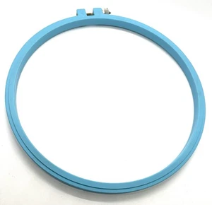 Vintage Embroidery Hoop 8" Blue Plastic with Screw Tension Cross Stitch Crafting - Picture 1 of 4